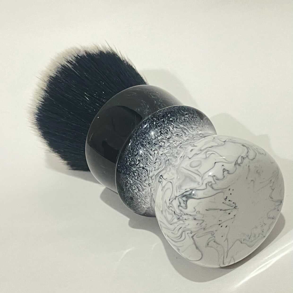 Whispers From The Woods Shaving Brush - Handcrafted Black and White