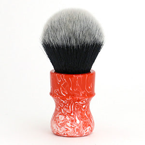 Whispers From The Woods Shaving Brush - Handcrafted Pearl Orange White Swirl